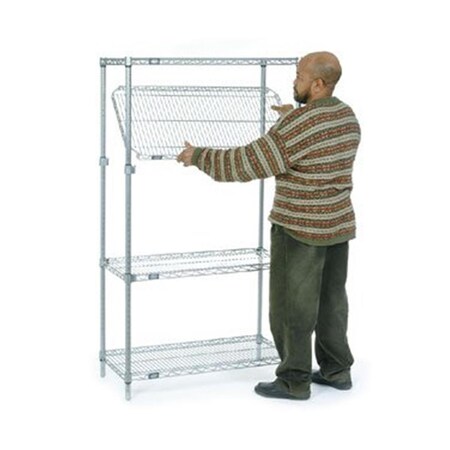 Nexel 18 x 72 x 63 in. E-Z Adjust Wire Shelving Starter Shelf Unit- Chrome 18726AC